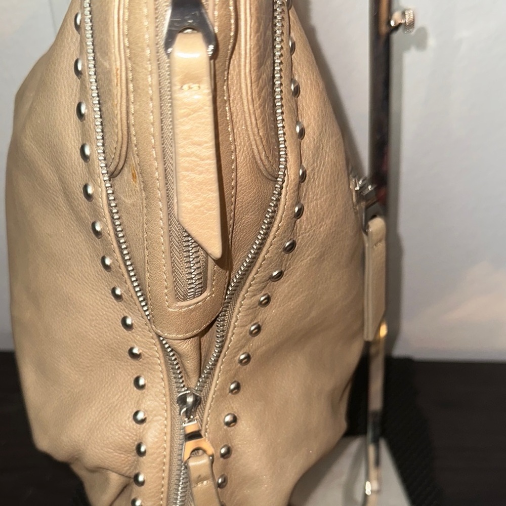 SOLD: Christopher Kon Beige Studded Leather Handbag - Picture 5 of 8